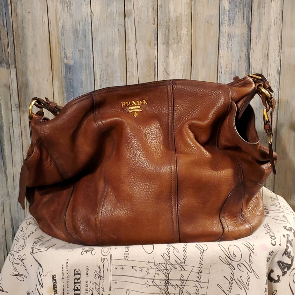 Vintage Prada CervoAntik double pocket hobo
